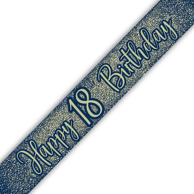 Age 18 Navy and Gold Geode 18th Foil Banner