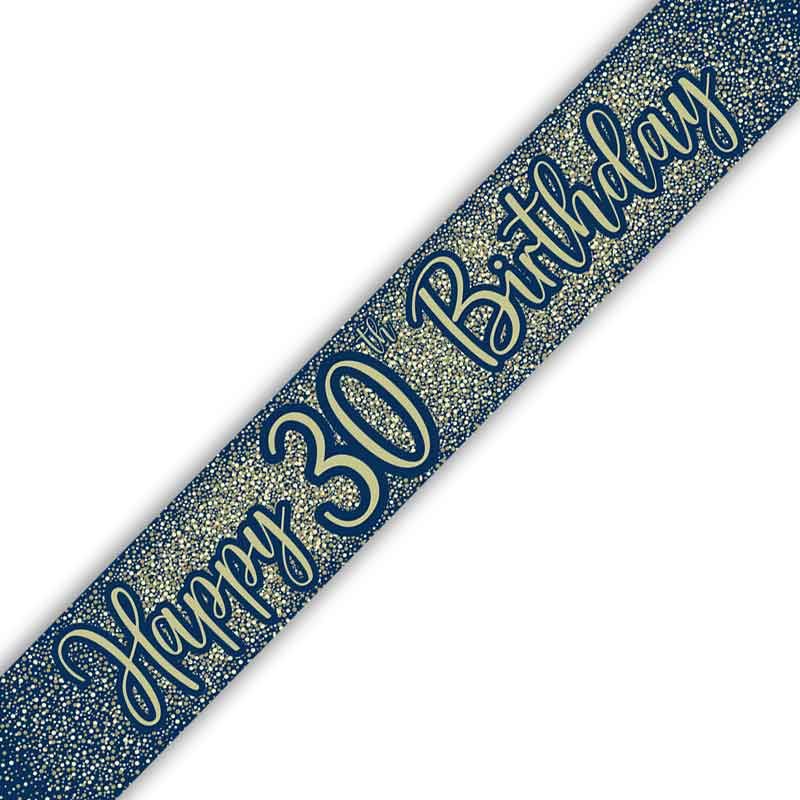 Age 30 Navy and Gold Geode 30th Foil Banner