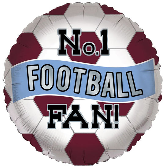 Burnley Balloon Number 1 Wolverhampton Fan Birthday Foil Balloon No.1 Burnley Fan Balloon - Claret And Blue