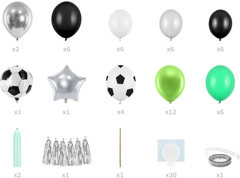 Football Balloon Arch Bundle Green, Sage, Emerald And White Balloon Arch Kit DIY Latex Balloon Arch Kit Birthday Christening Baby Shower