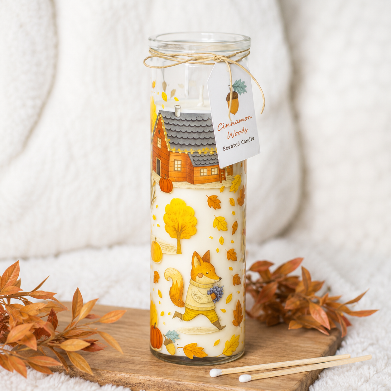 Cinnamon Woods Scented Tube Candle