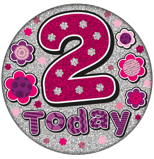 Age 2 Large Birthday Badge Female