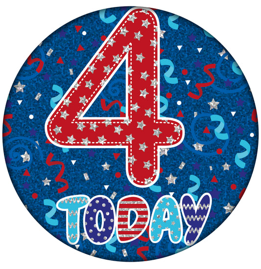 Age 4 Large Birthday Badge Male