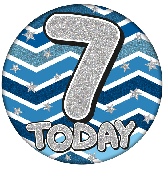 Age 7 Large Birthday Badge Male