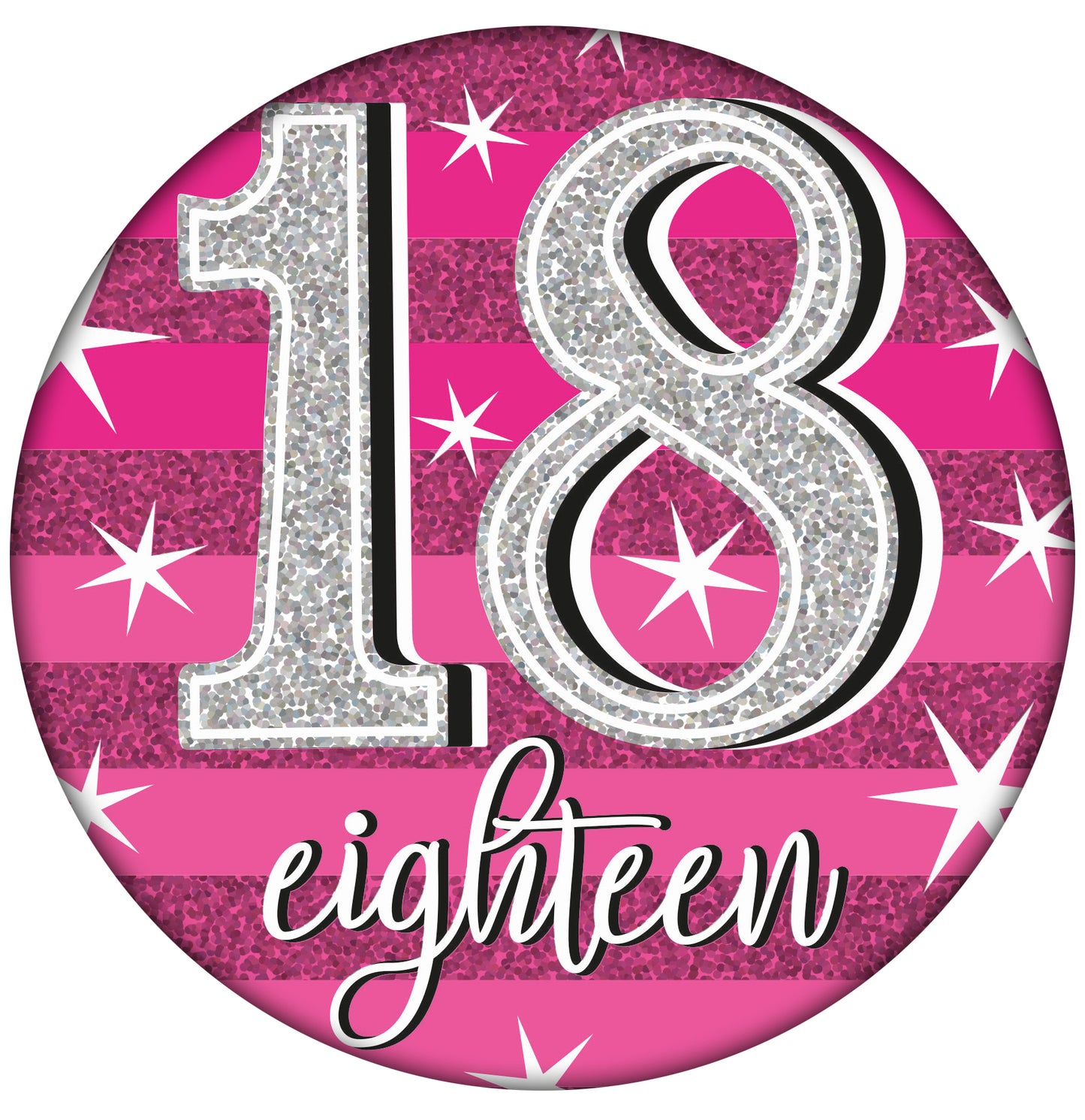 Jumbo Badge 18 Today Pink Holographic