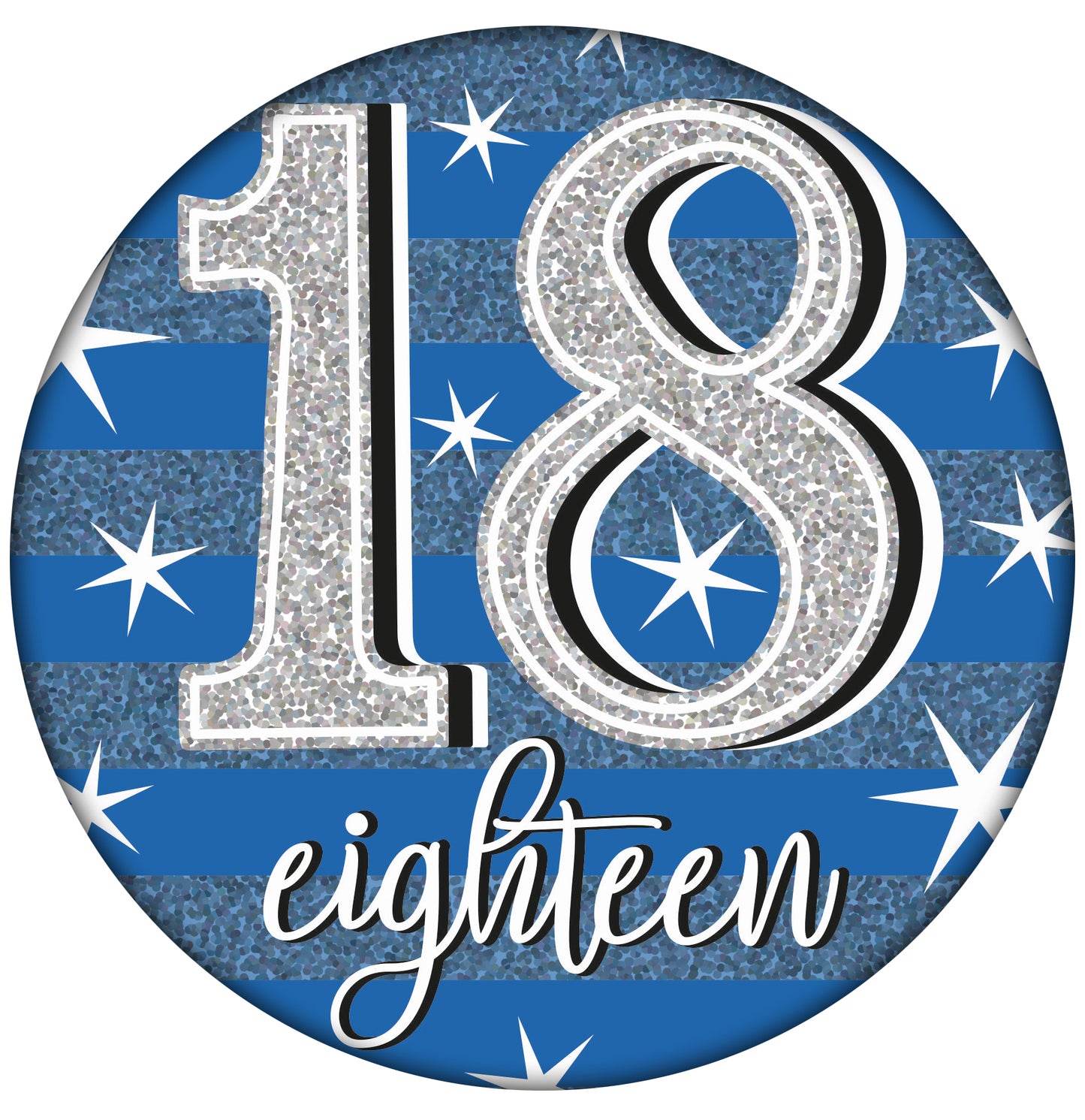 Age 18 Large Birthday Badge Male