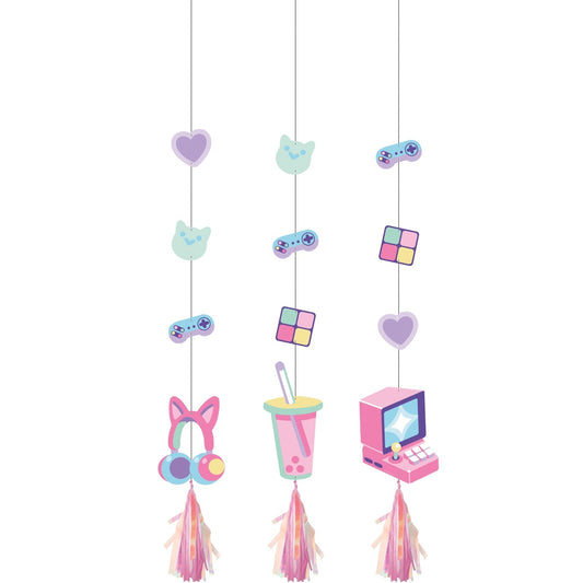 Gamer Girl Hanging Cutouts with Tassels