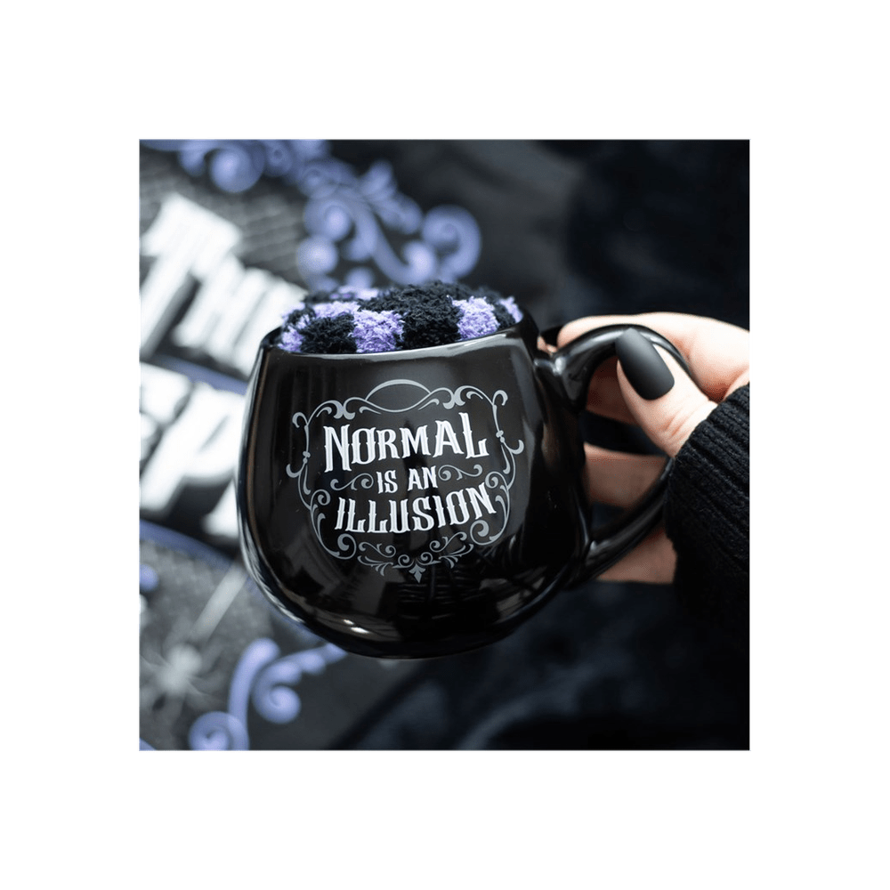 Normal is an Illusion Gothic Mug and Socks Set