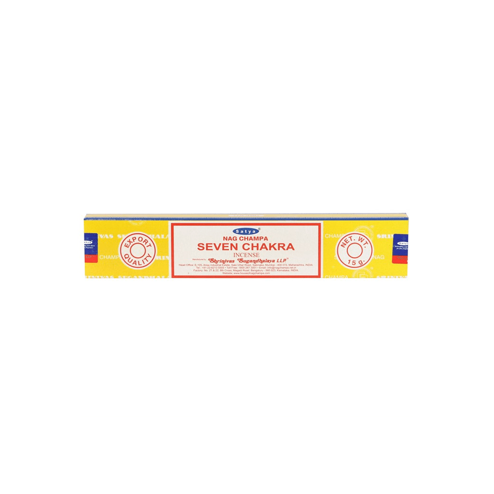 12 Packs of Seven Chakra Incense Sticks by Satya