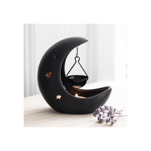 Black Crescent Moon Hanging Oil Burner
