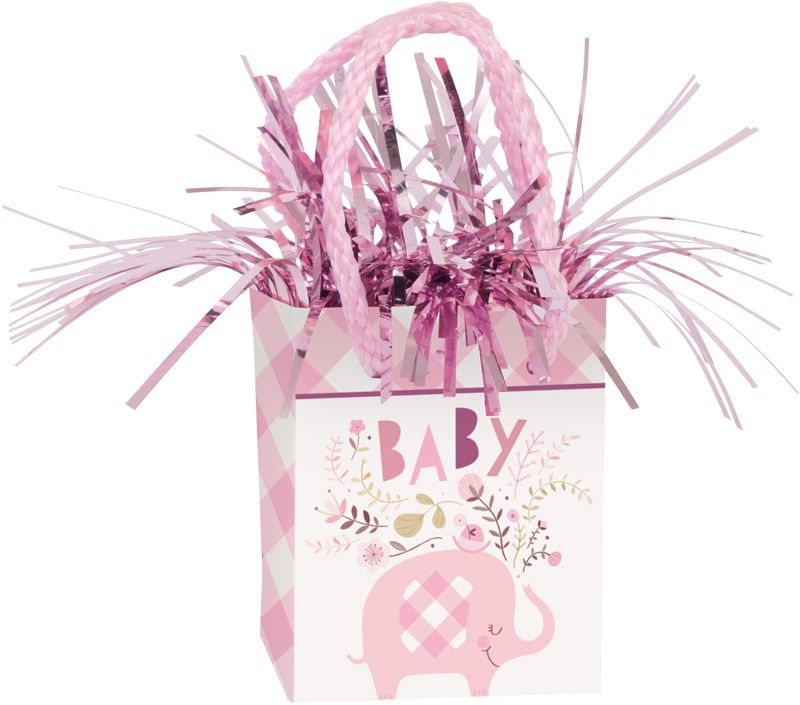 Pink Floral Elephant Mini Gift Bag Balloon Weight
