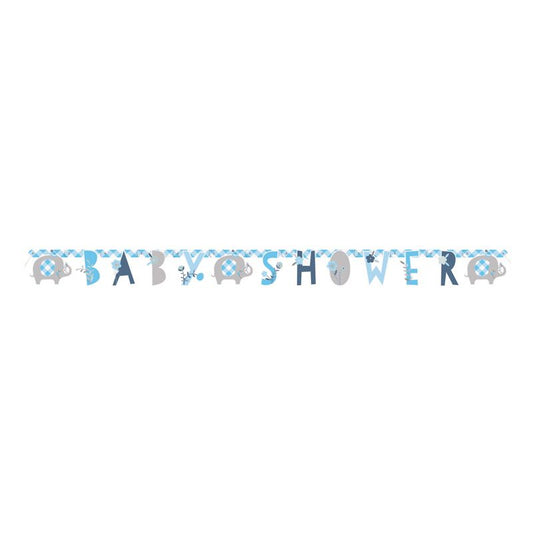 Blue Floral Elephant Jointed Banner
