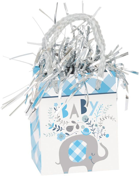 Blue Floral Elephant Mini Gift Bag Balloon Weight