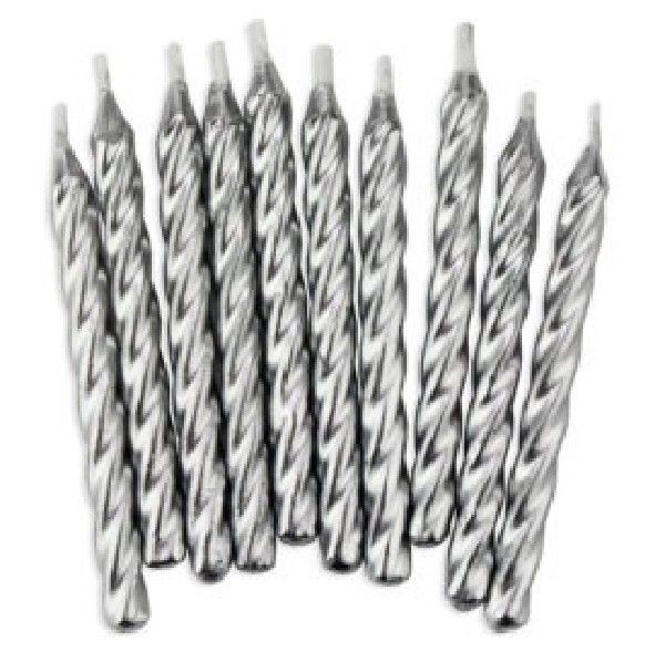 Silver Spiral Candles