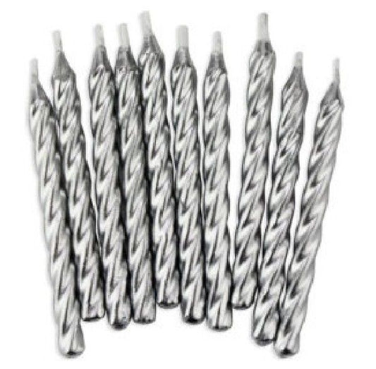Silver Spiral Candles