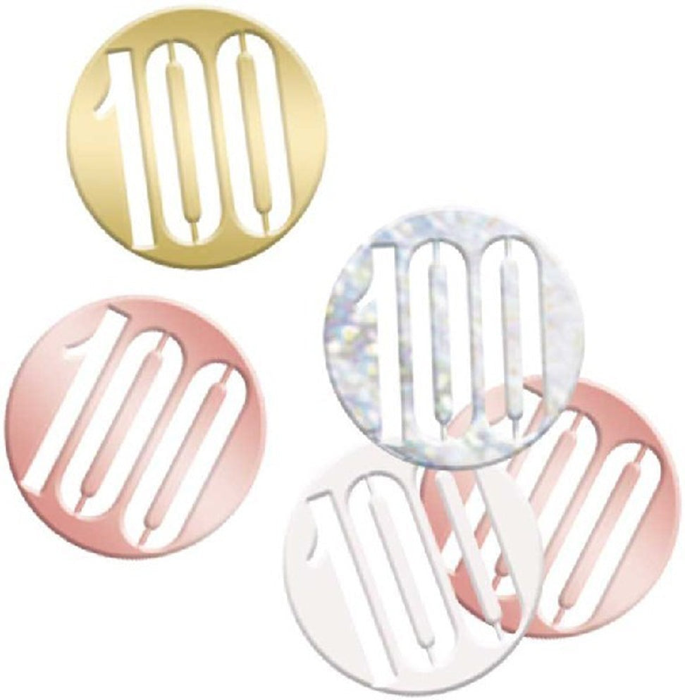 Rose Gold Number 100 Confetti