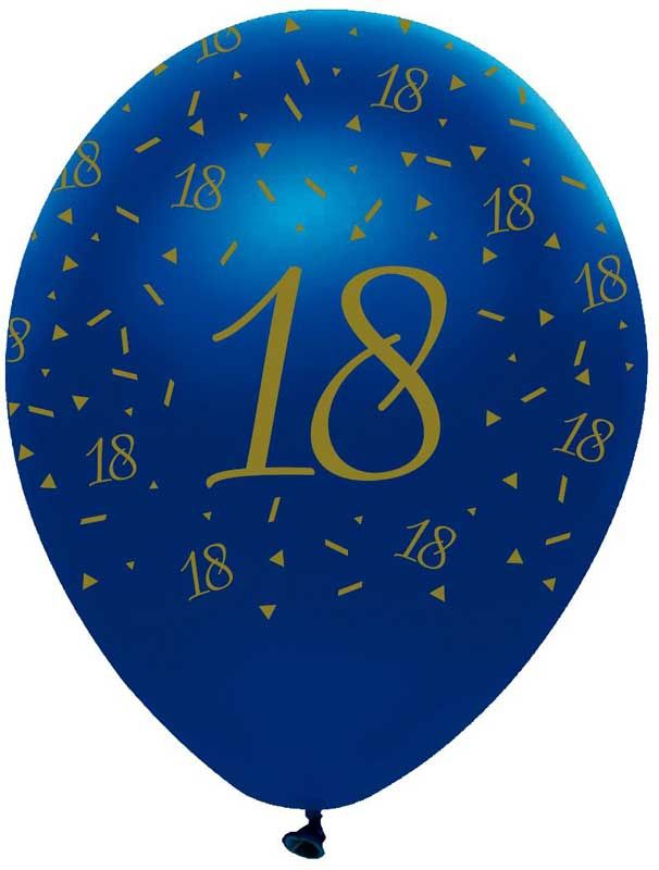 Navy and Gold Geode Age 18 Latex Balloons Pearlescent All Round Print