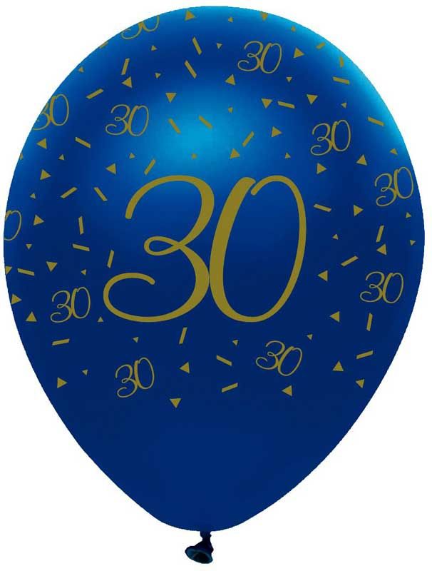 Navy and Gold Geode Age 30 Latex Balloons Pearlescent All Round Print