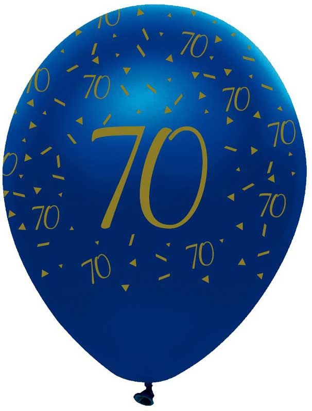 Navy and Gold Geode Age 70 Latex Balloons Pearlescent All Round Print