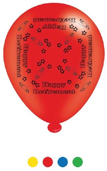 Happy Retirement Balloons 10 Per Pkt