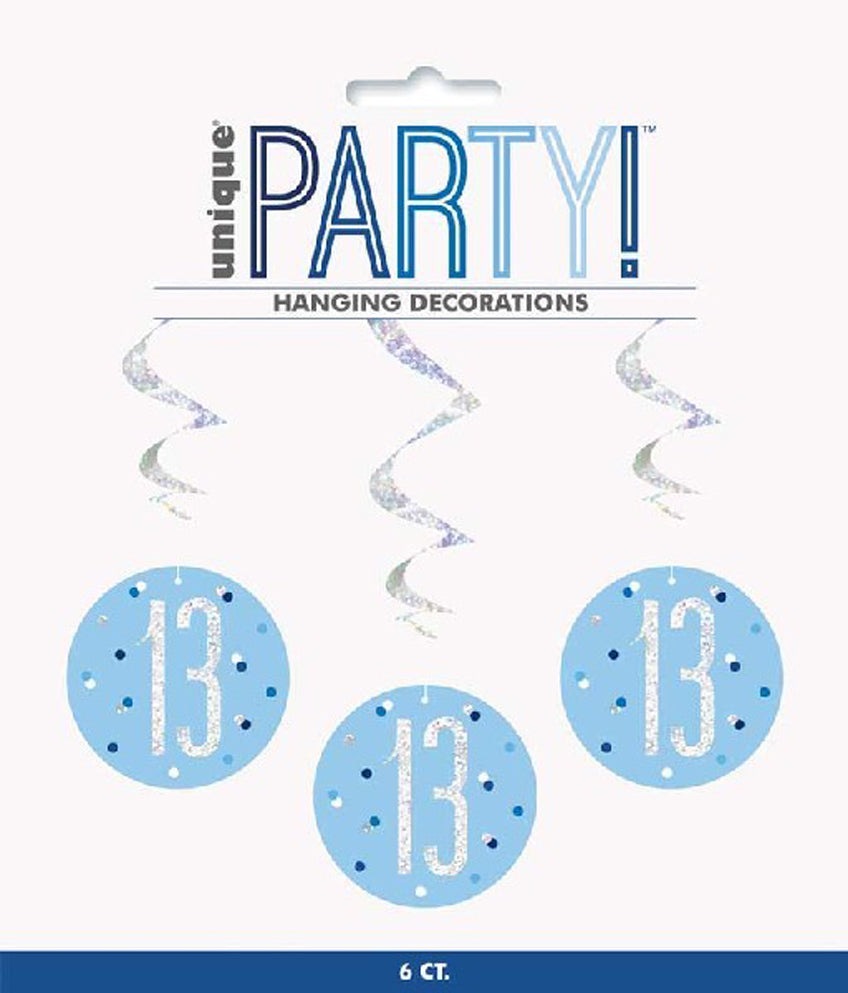 Blue & Silver Hanging Swirls 13th