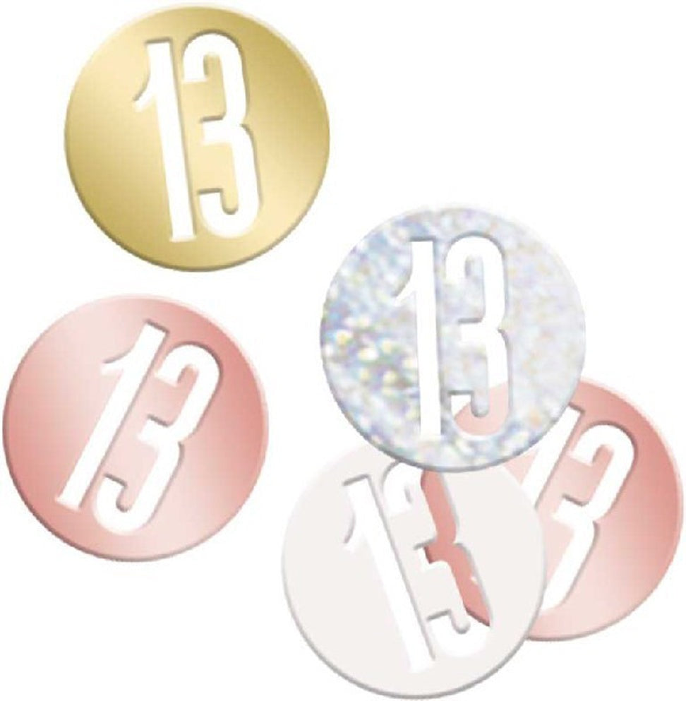 Rose Gold Number 13 Confetti