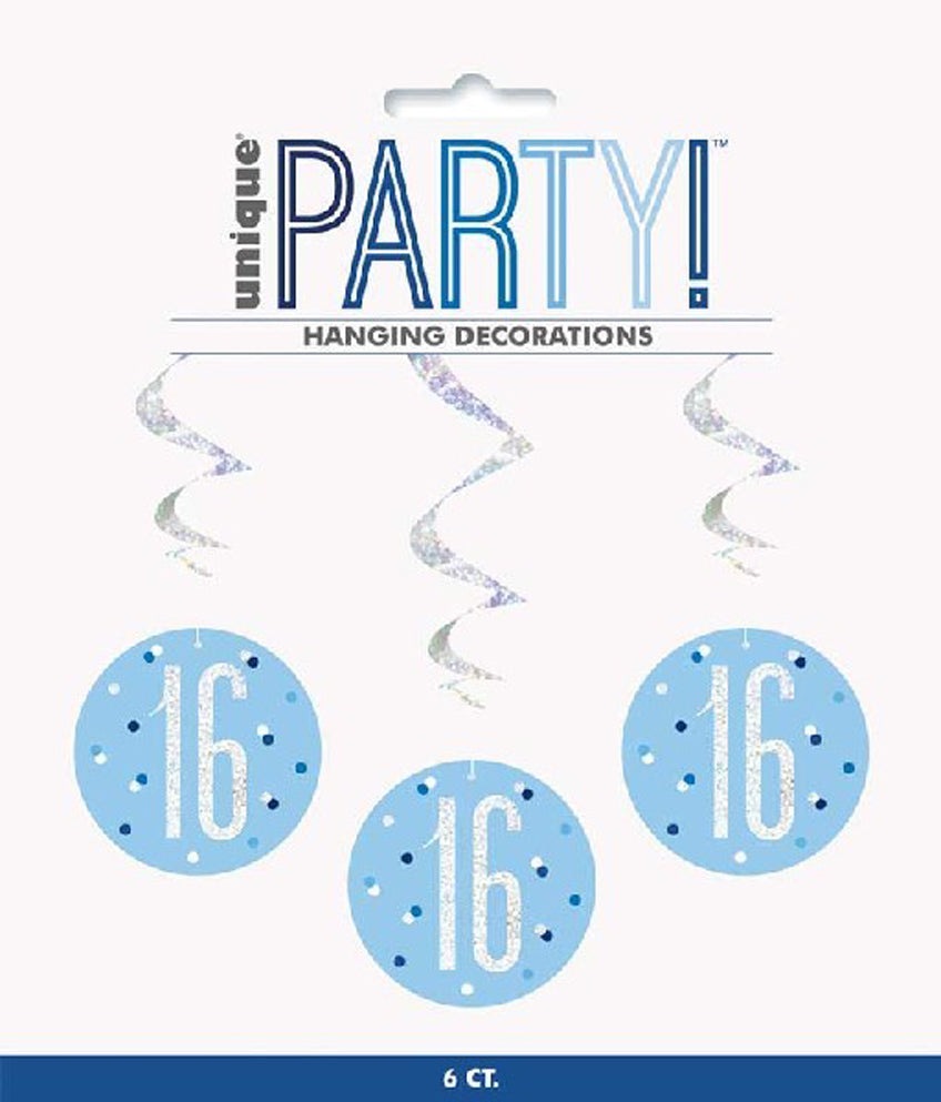 Blue & Silver Hanging Swirls 16th