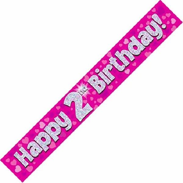 Happy 2nd Birthday Pink holographic