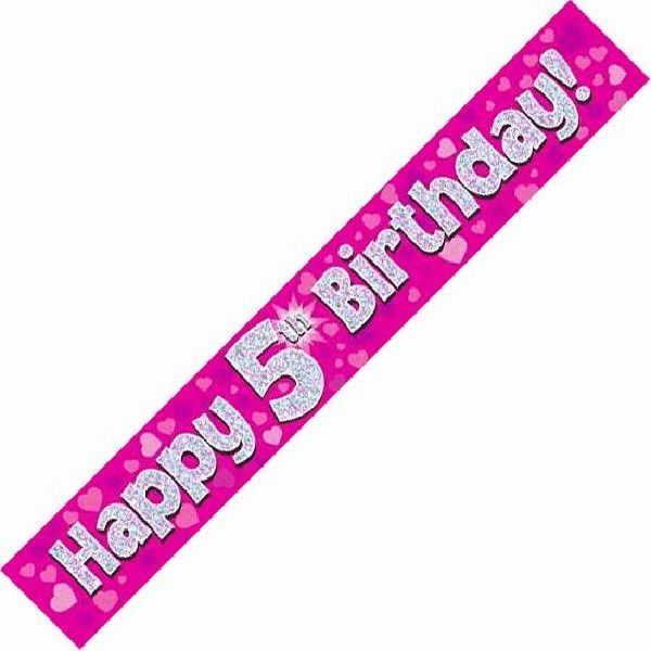 Happy 5th Birthday Pink holographic