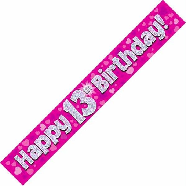 Happy 13th Birthday Pink holographic