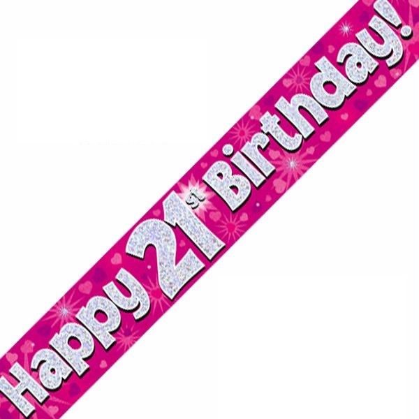 Happy 21st Birthday Pink Holographic