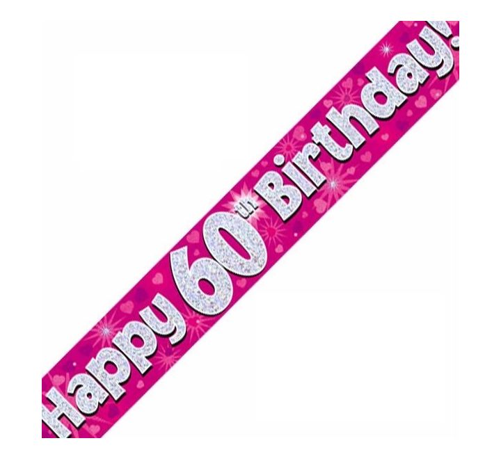 Happy 60th Birthday Pink Holographic