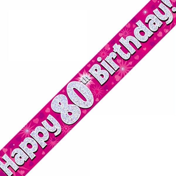 Happy 80th Birthday Pink Holographic
