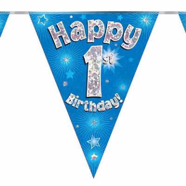 Party Bunting Happy 1st Birthday Blue