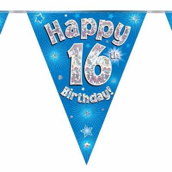 Party Bunting Happy 16th Birthday Blue