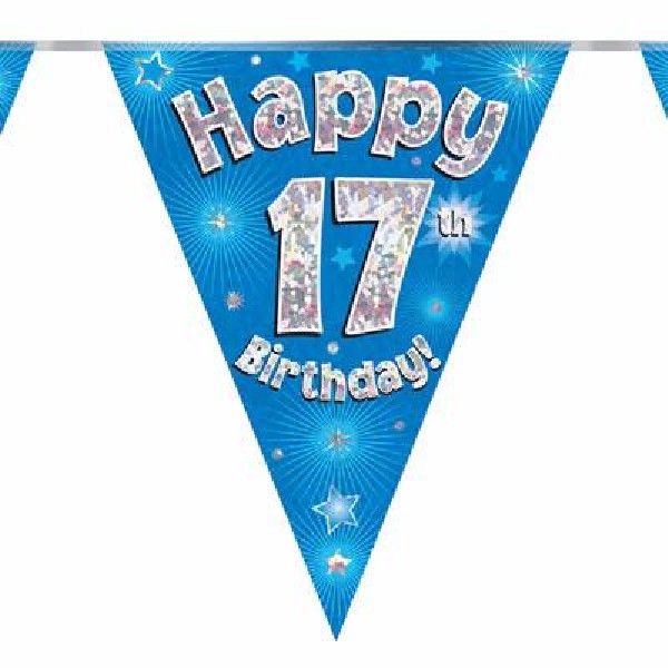 Party Bunting Happy 17th Birthday Blue