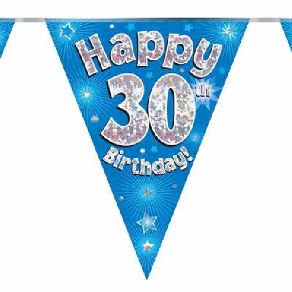 Party Bunting Happy 30th Birthday Blue