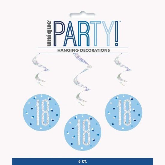 Blue & Silver Hanging Swirls 18th