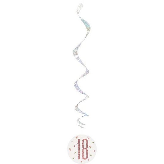 Rose Gold & Silver Hanging Swirls 18th