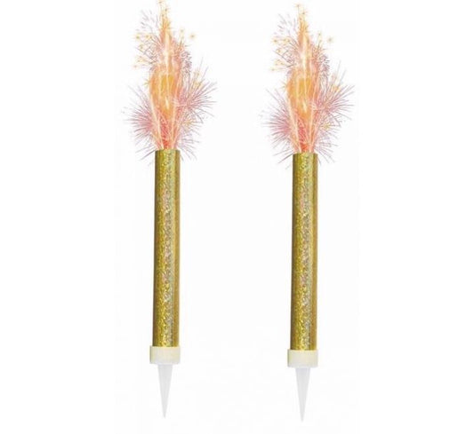 Fountain Candles Gold 2 pack