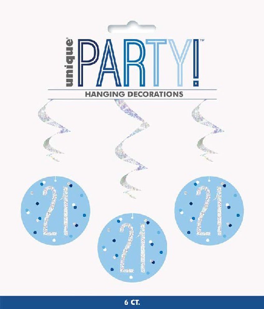 Blue & Silver Hanging Swirls 21st