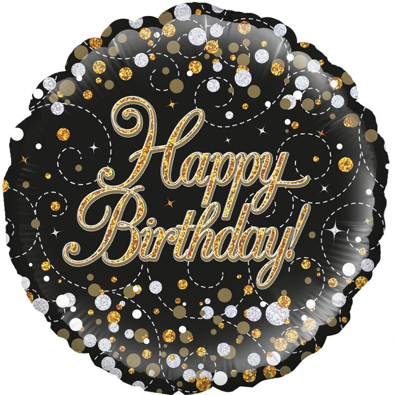 Sparkling Fizz Birthday Black & Gold