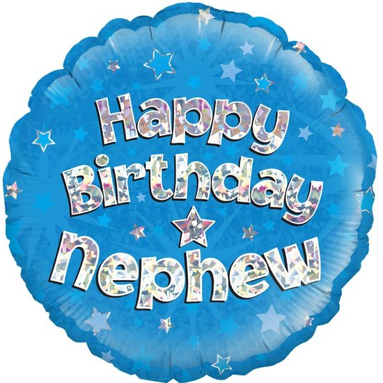 Happy Birthday Nephew Blue Foil Balloon