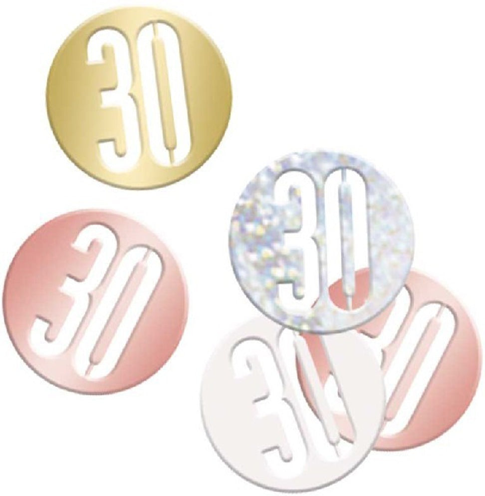 Rose Gold Number 30 Confetti