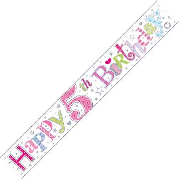 Age 5 Birthday Banner Female