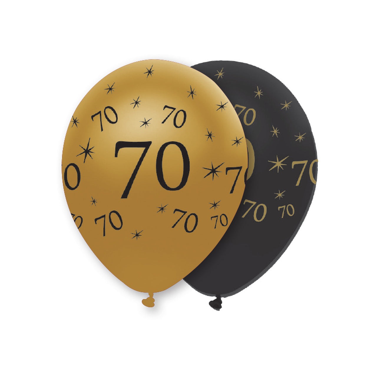 Black and Gold 70 Latex Balloons Pearlescent All Round Print