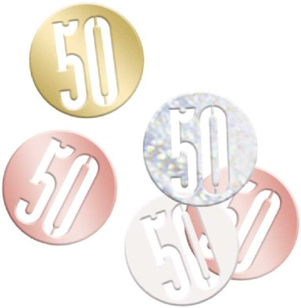 Rose Gold Number 50 Confetti
