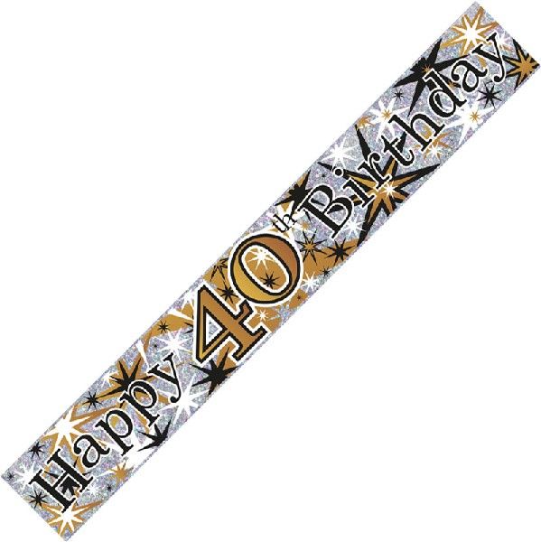 Age 40 Birthday Banner Male