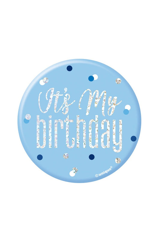 Blue & Silver Birthday Badge It's My Birthday