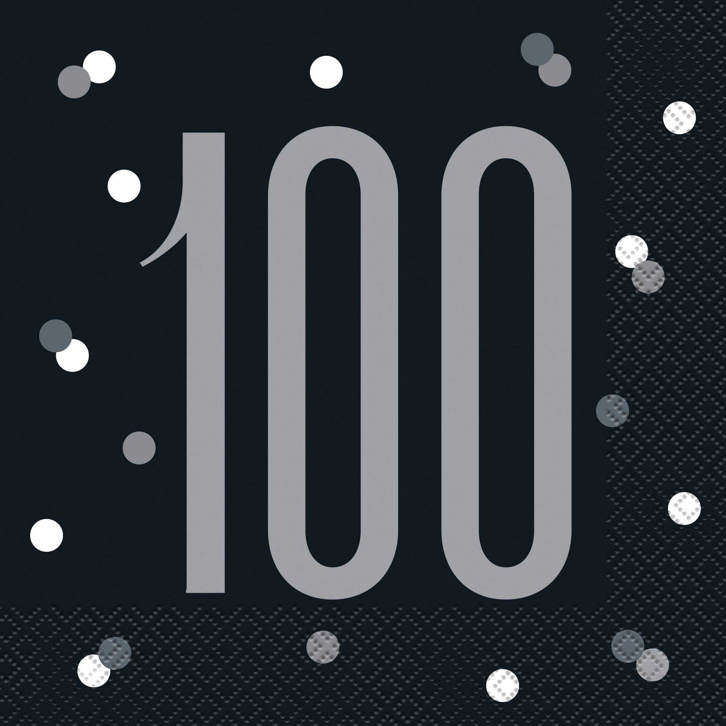 Black & Silver Luncheon Napkins 100th